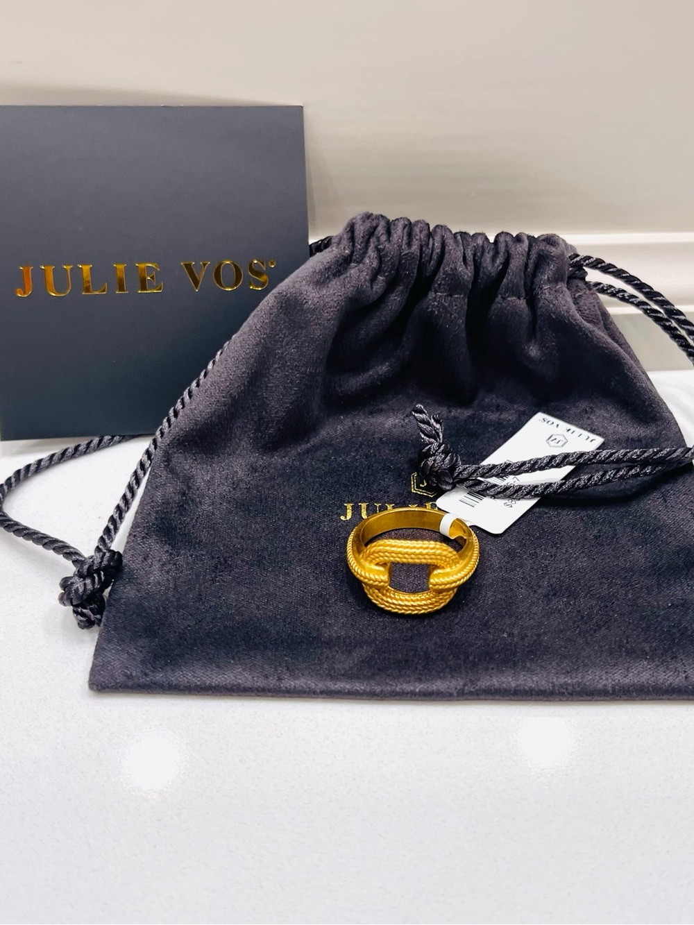 NEW! Julie Vos Gold Cheval Ring NWT - Picture 4 of 9